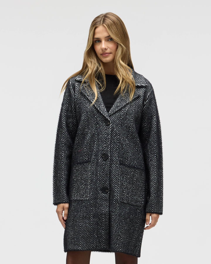 Chevron Patterned Eyelash Coatigan