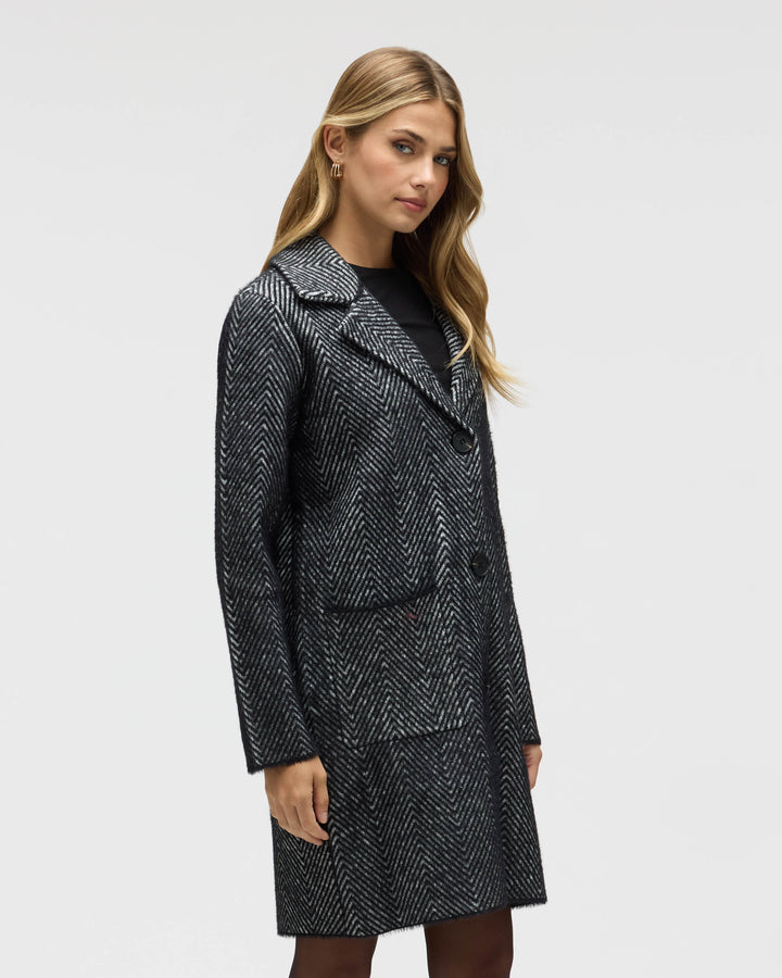 Chevron Patterned Eyelash Coatigan