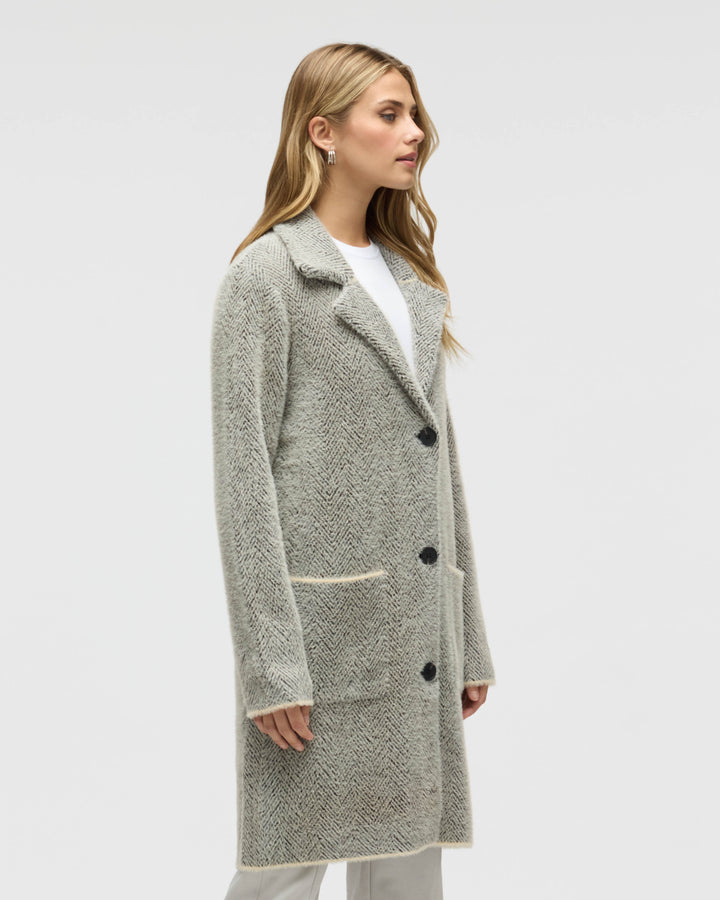 Chevron Patterned Eyelash Coatigan