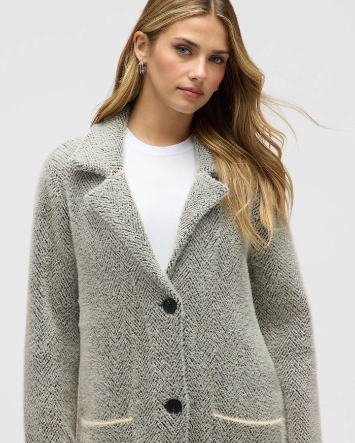 Chevron Patterned Eyelash Coatigan