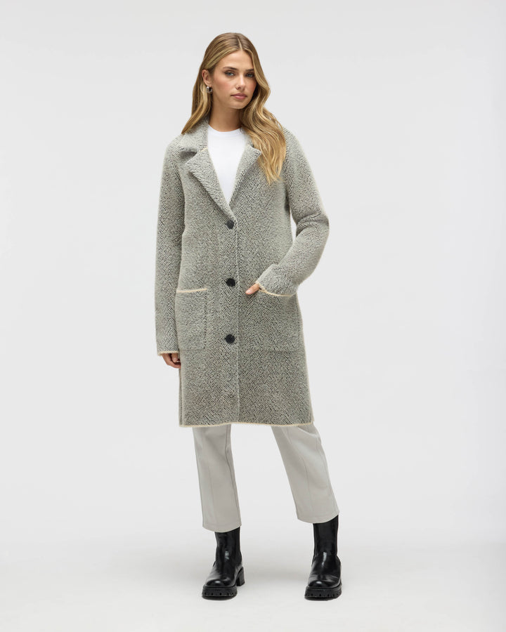 Chevron Patterned Eyelash Coatigan