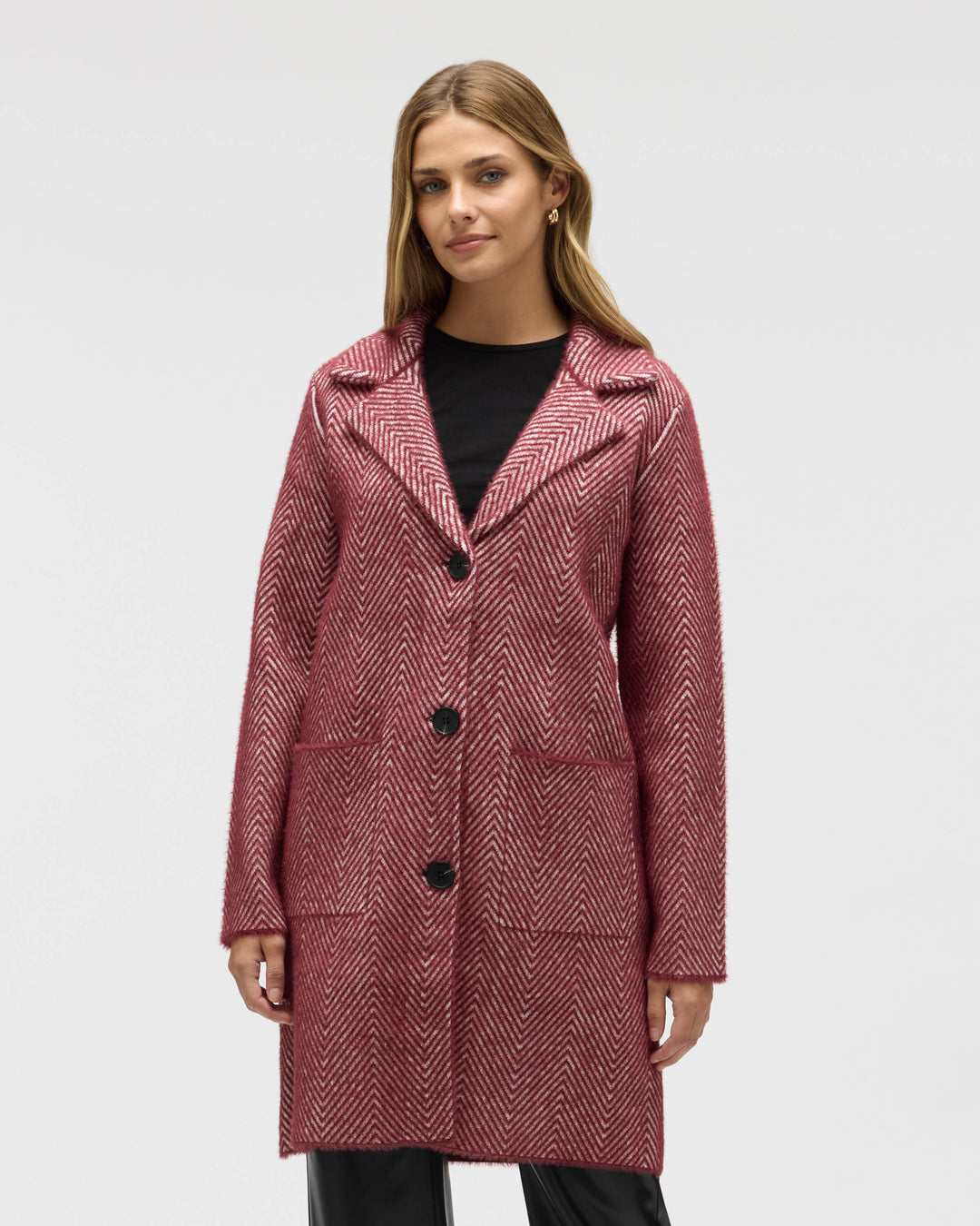 Chevron Patterned Eyelash Coatigan