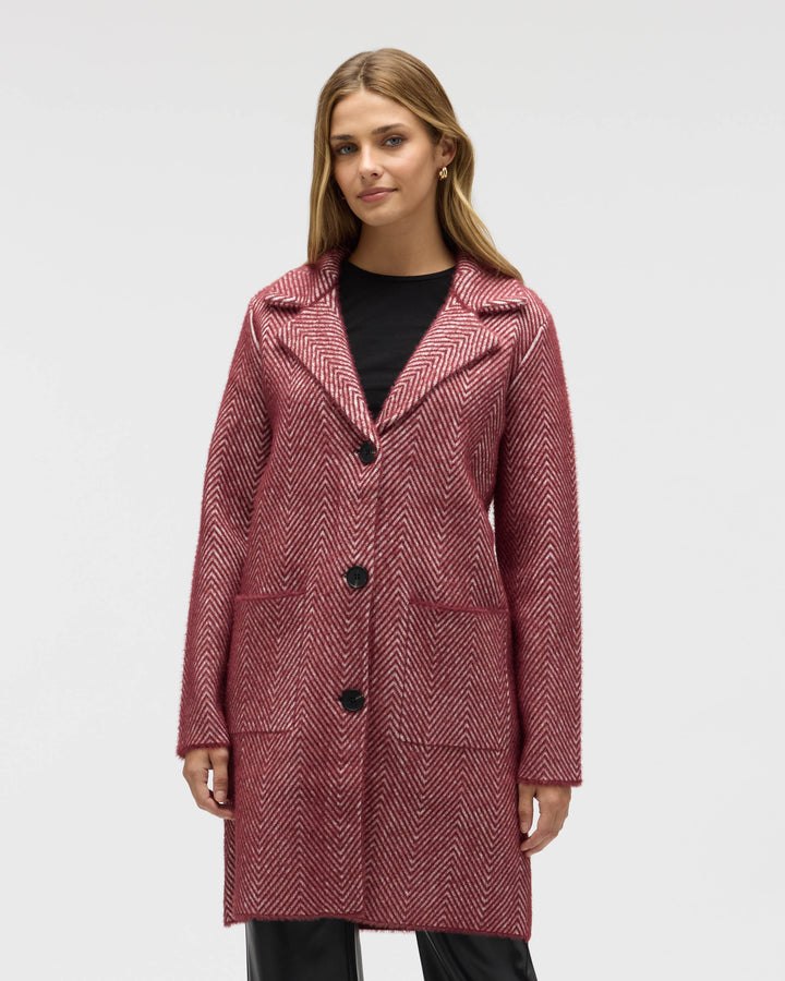 Chevron Patterned Eyelash Coatigan