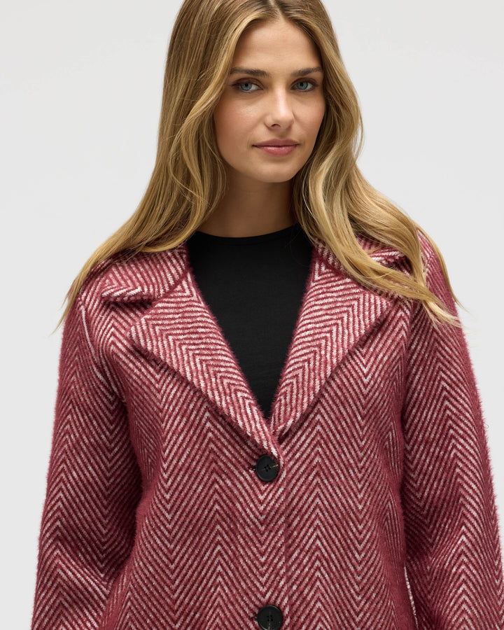 Chevron Patterned Eyelash Coatigan