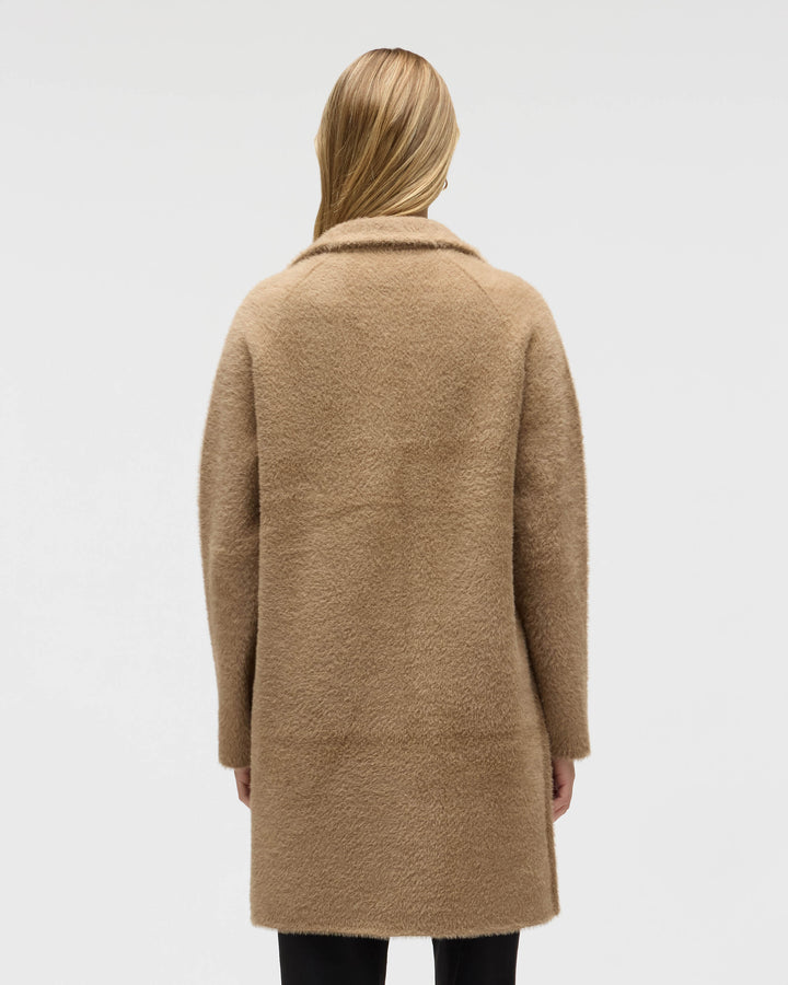 Knee Length Patterned Eyelash Coatigan