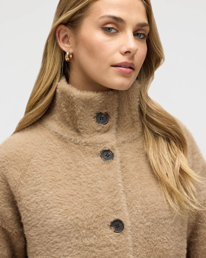 Knee Length Patterned Eyelash Coatigan