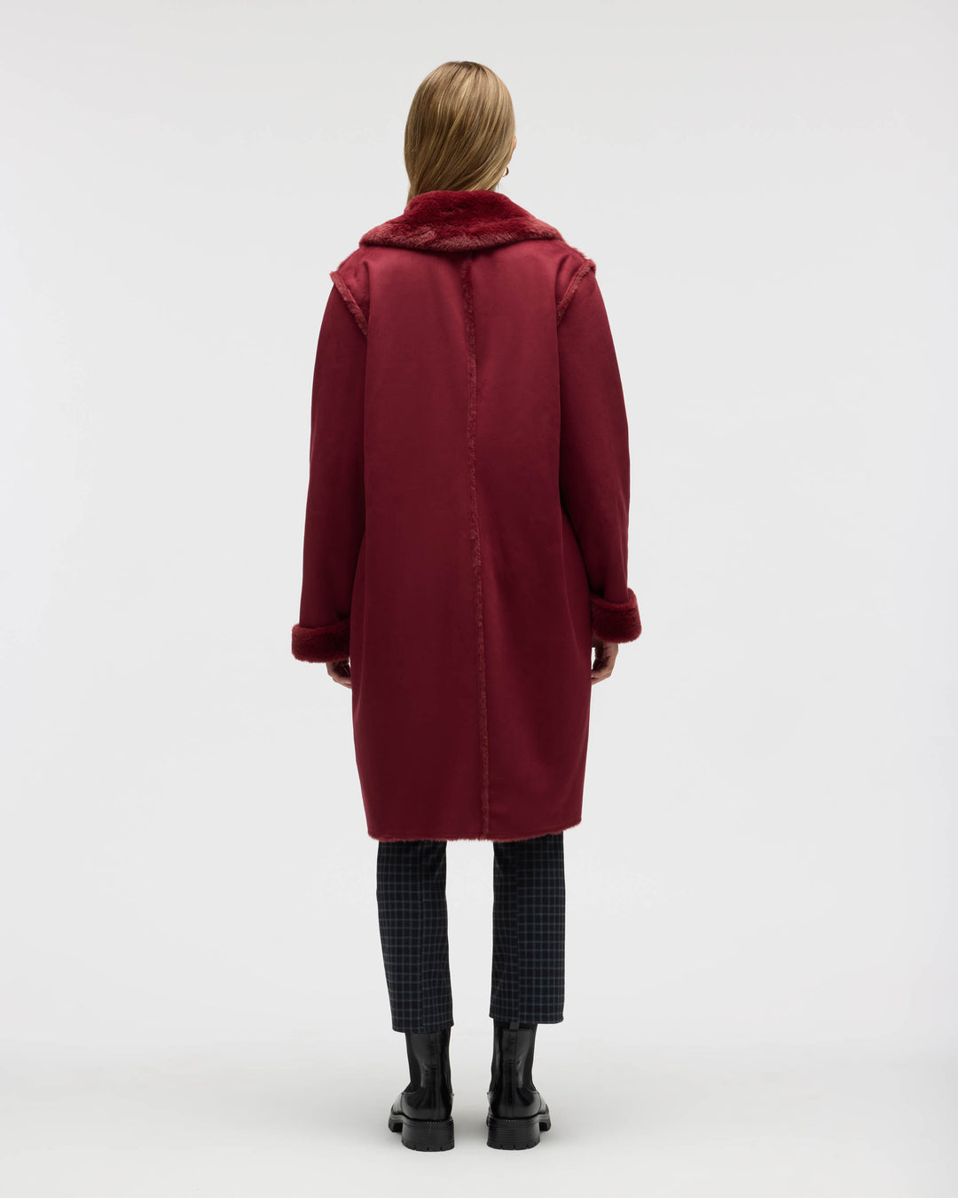 Longline Faux Shearling Coat