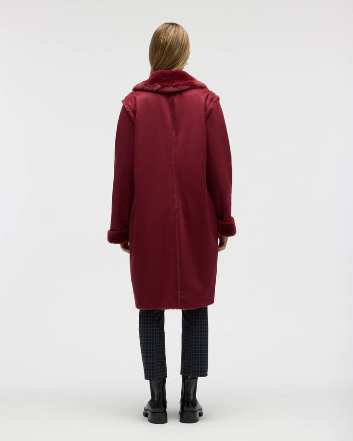Longline Faux Shearling Coat