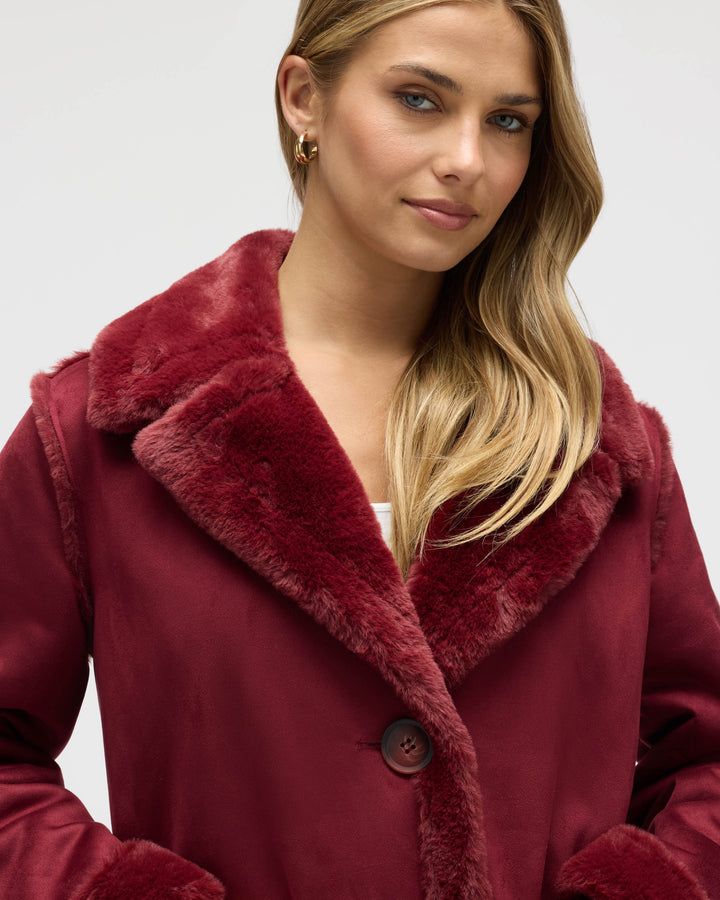 Longline Faux Shearling Coat
