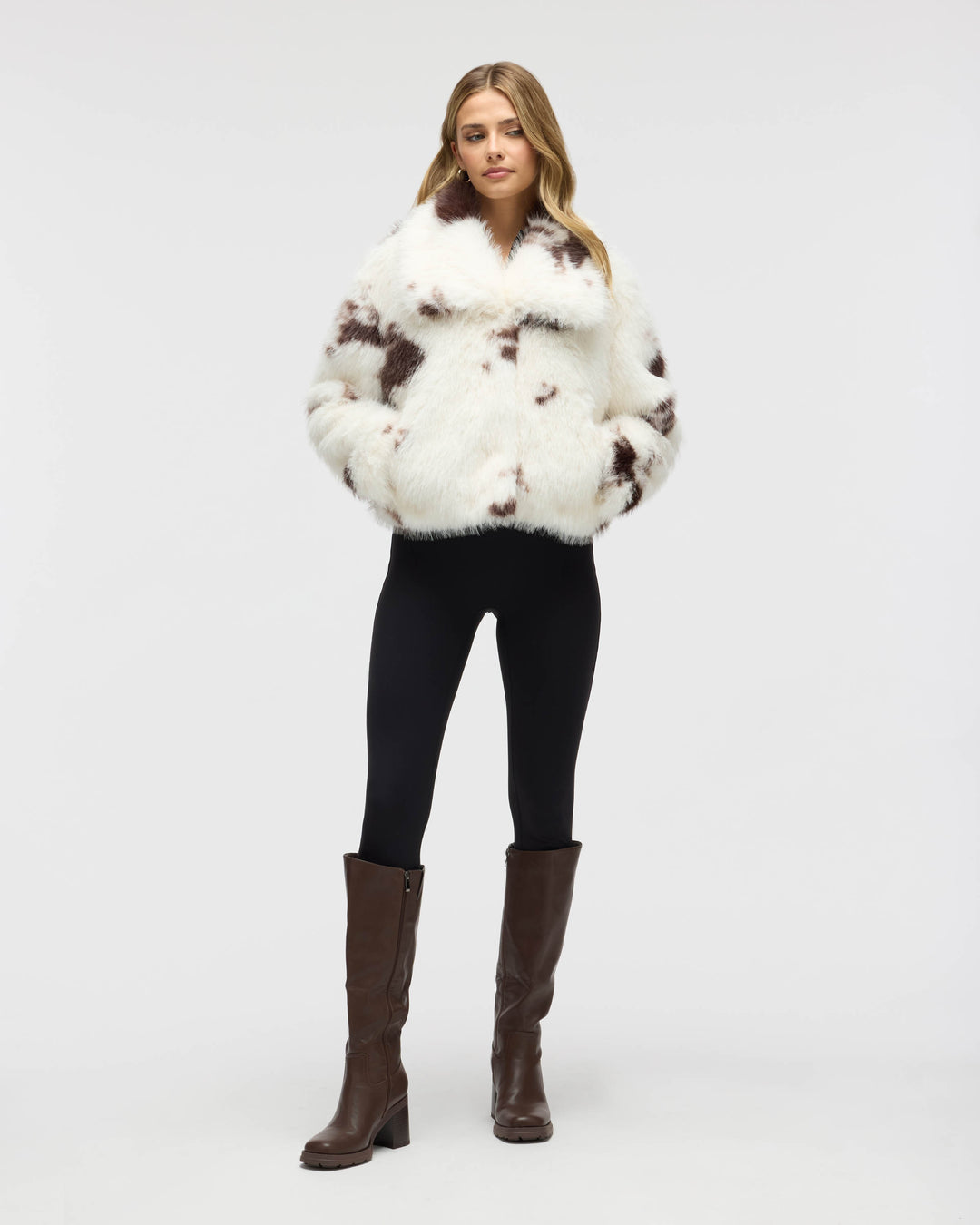 Cropped Faux Fox Fur Jacket
