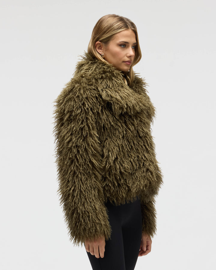 Short Luxurious Faux Fur Jacket