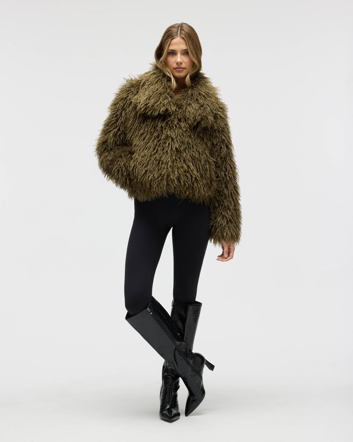 Short Luxurious Faux Fur Jacket