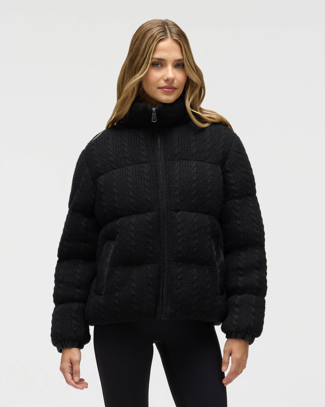 Sweater Knit Puffer Jacket
