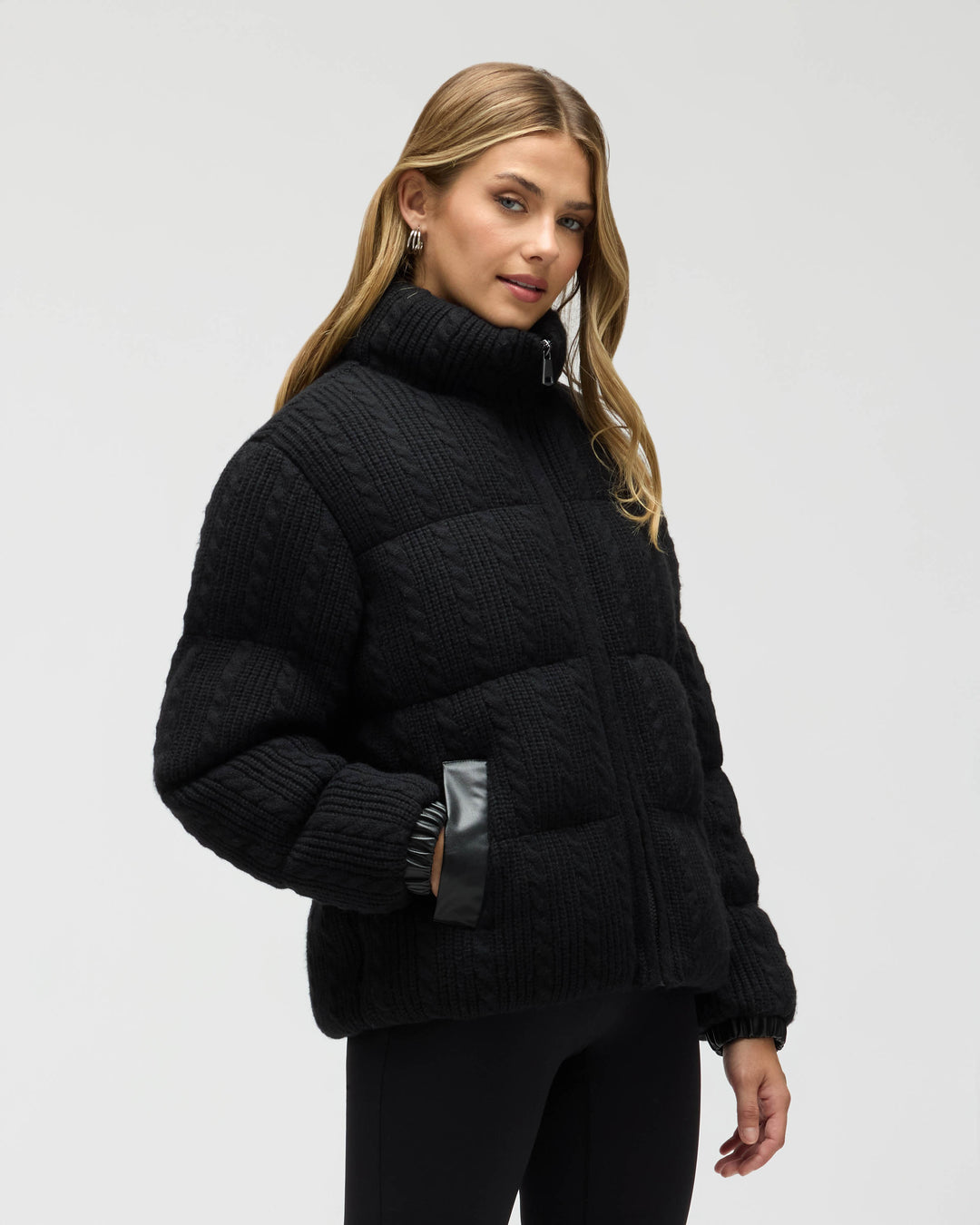 Sweater Knit Puffer Jacket