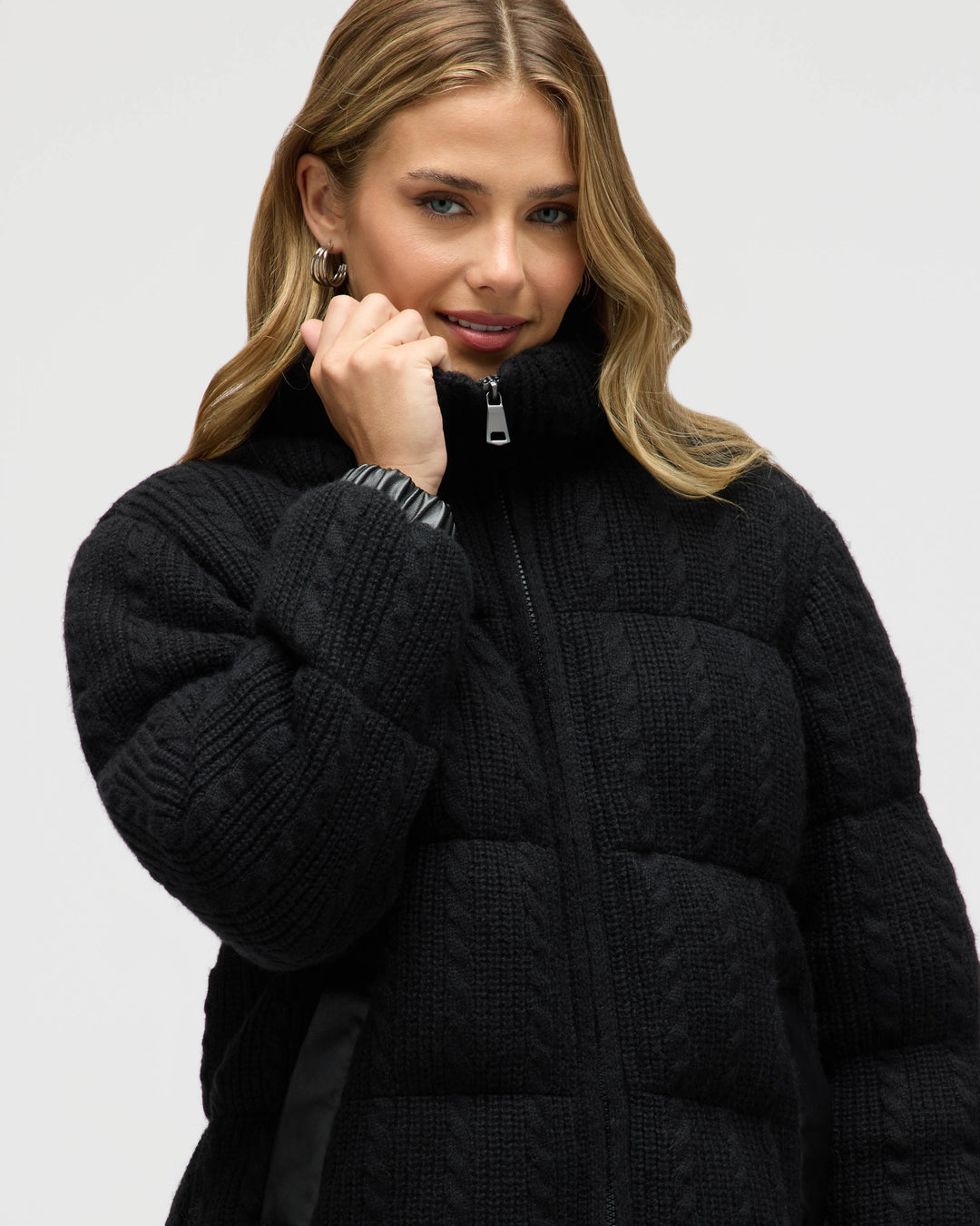 Sweater Knit Puffer Jacket