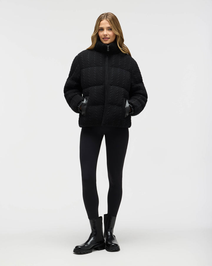 Sweater Knit Puffer Jacket