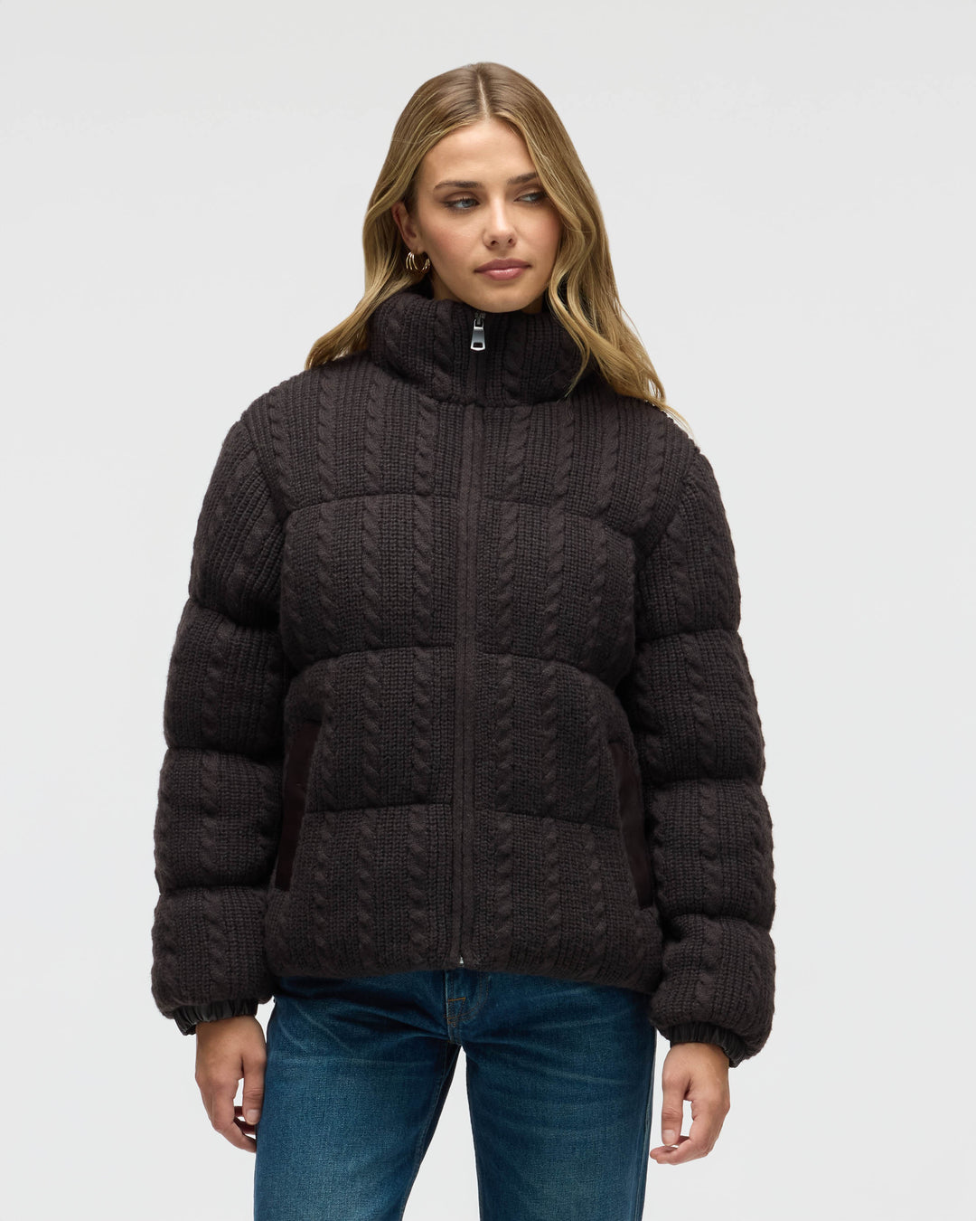 Sweater Knit Puffer Jacket