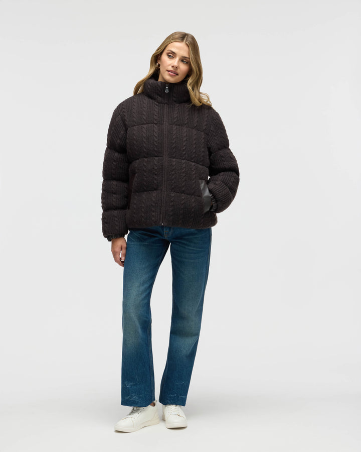 Sweater Knit Puffer Jacket