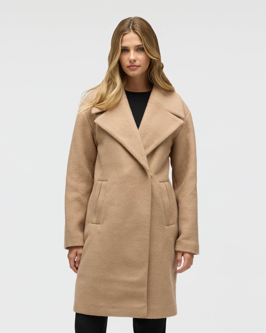 Bold Plaid Faux Wool Coat