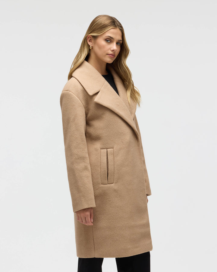 Bold Plaid Faux Wool Coat