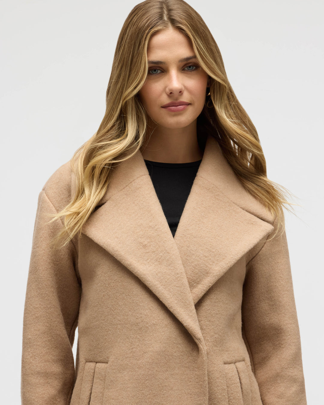 Bold Plaid Faux Wool Coat