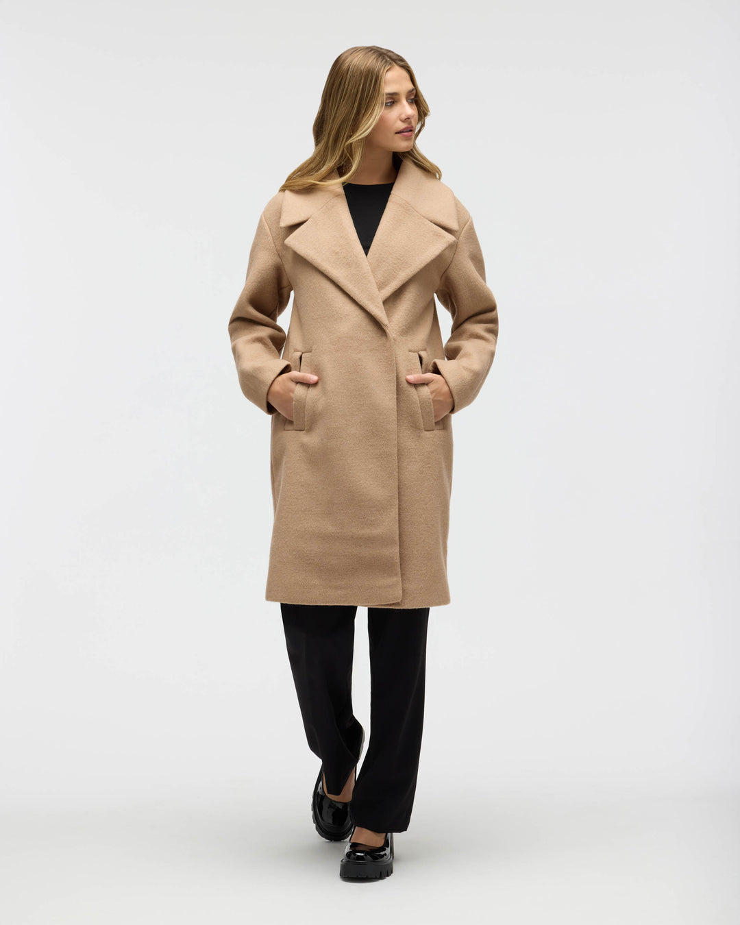 Bold Plaid Faux Wool Coat