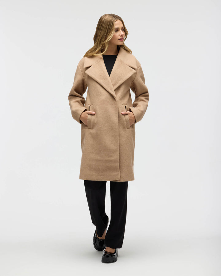 Bold Plaid Faux Wool Coat