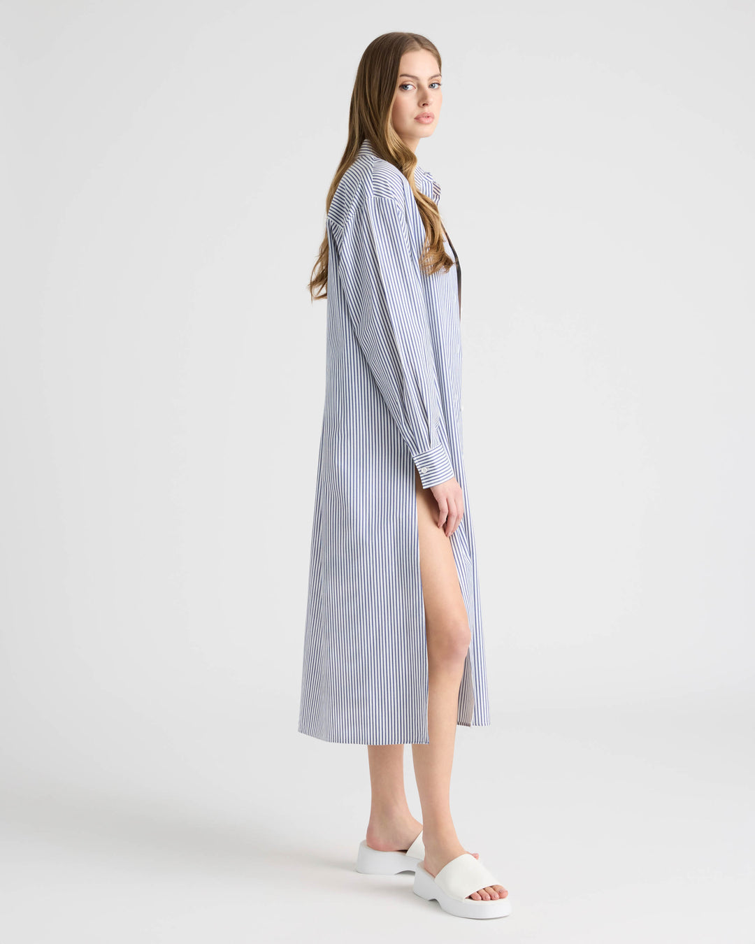 Long Shirt Dress with Side Slits