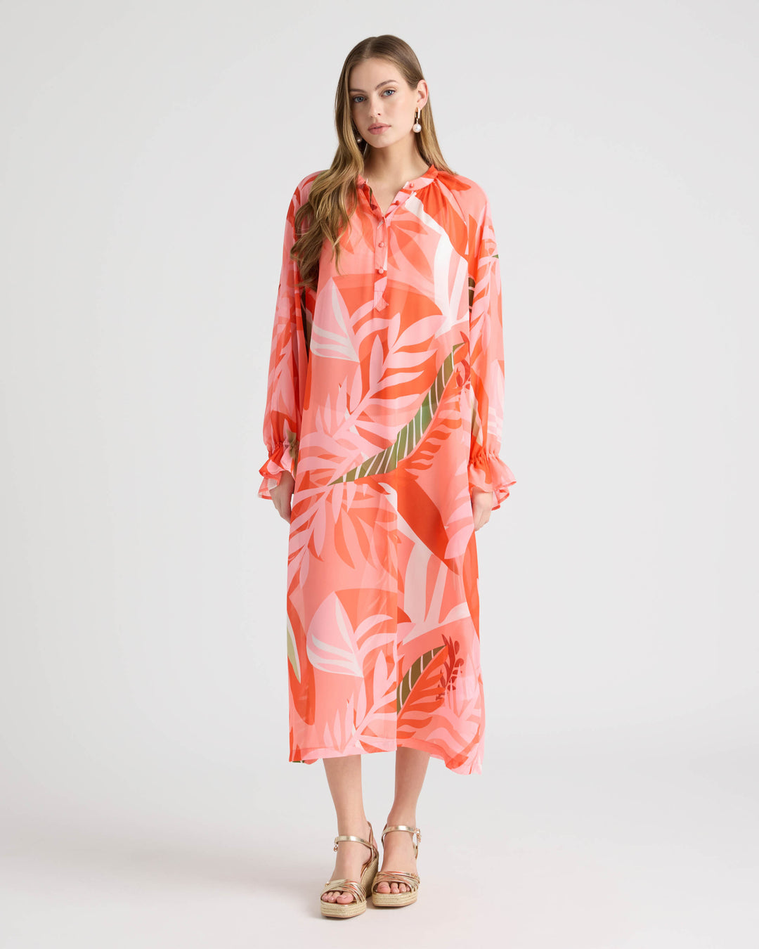 Long Shirt Dress with Raglan Sleeve
