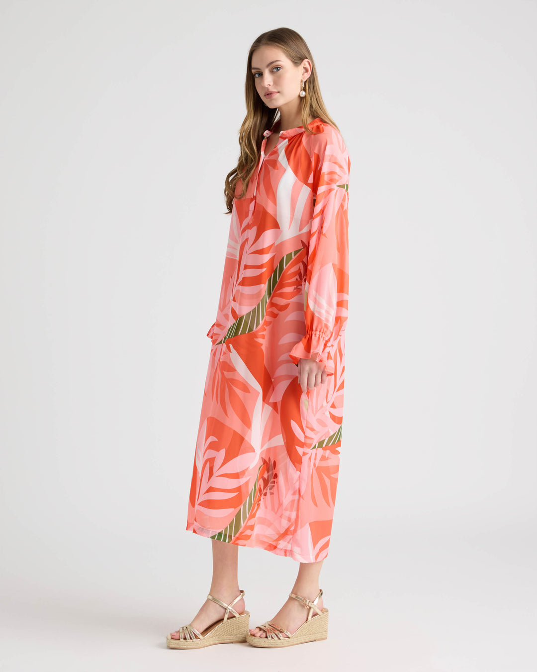 Long Shirt Dress with Raglan Sleeve
