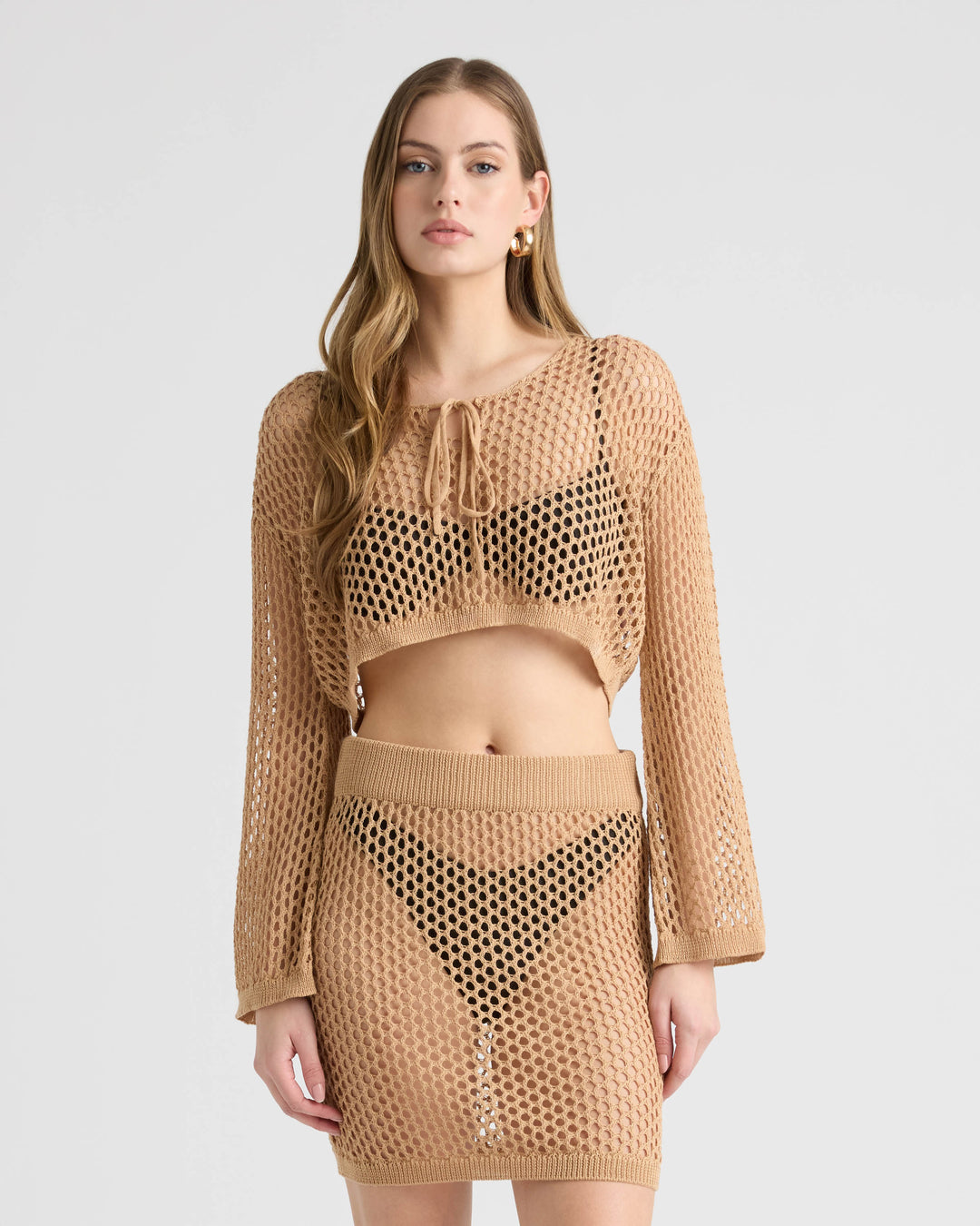 Crochet Cropped Top and Skirt Set