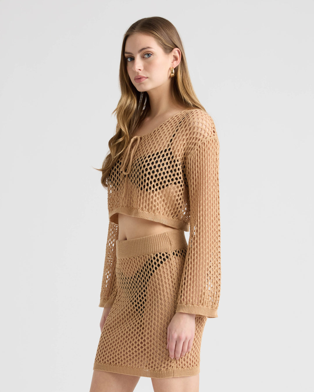 Crochet Cropped Top and Skirt Set