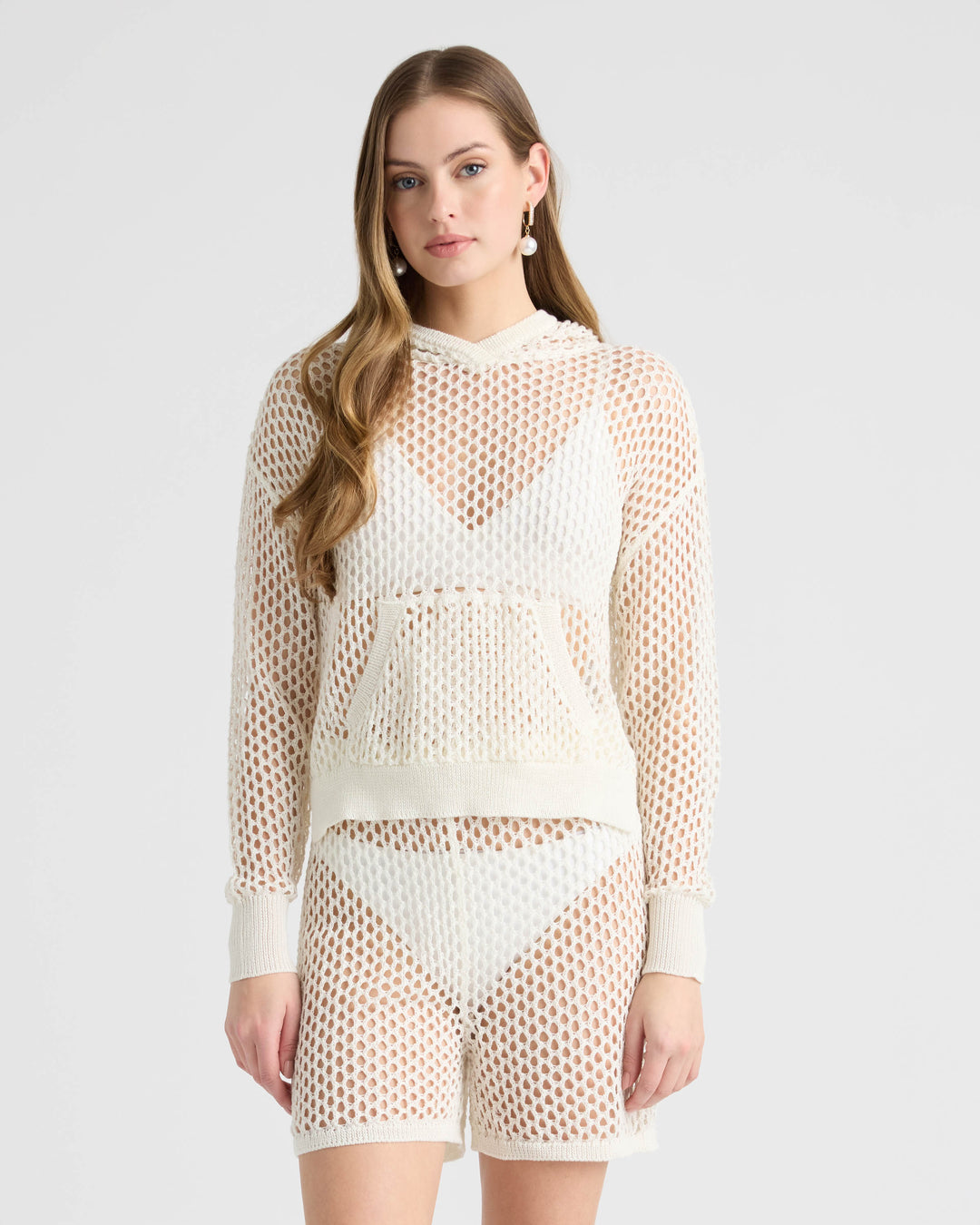 Crochet Hood Top and Short Set
