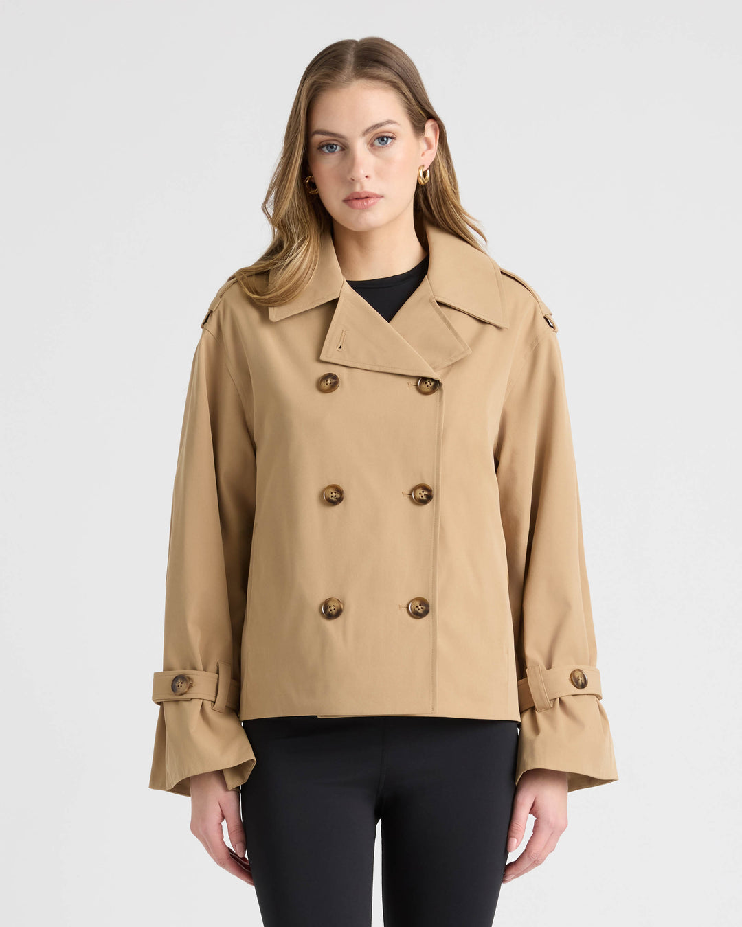 Double Breasted Short Trench Coat