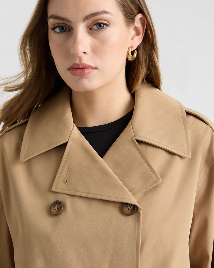 Double Breasted Short Trench Coat