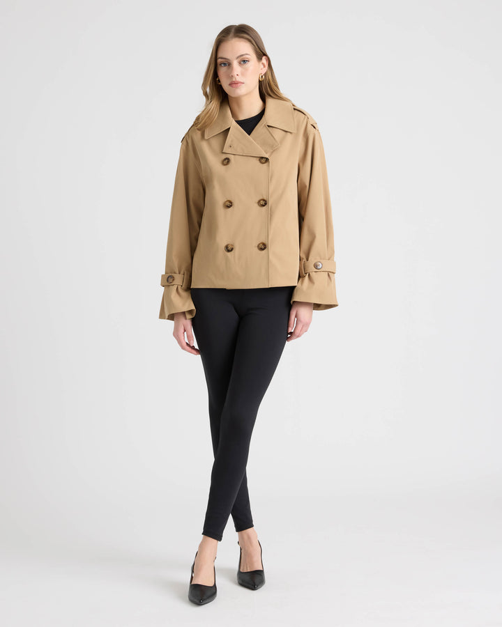 Double Breasted Short Trench Coat