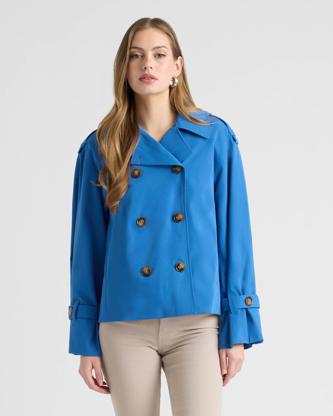 Double Breasted Short Trench Coat