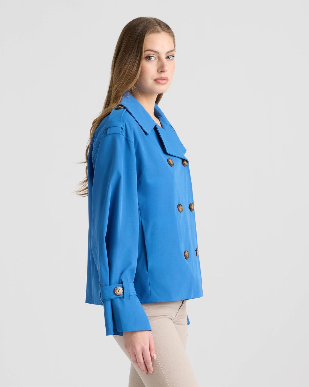 Double Breasted Short Trench Coat