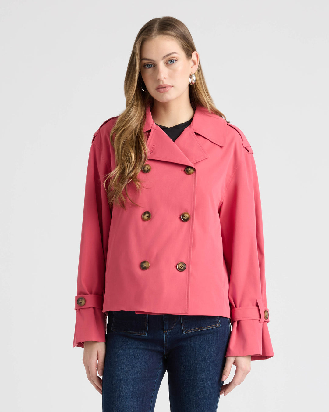 Double Breasted Short Trench Coat