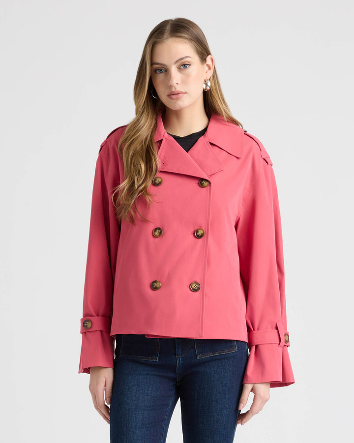 Double Breasted Short Trench Coat