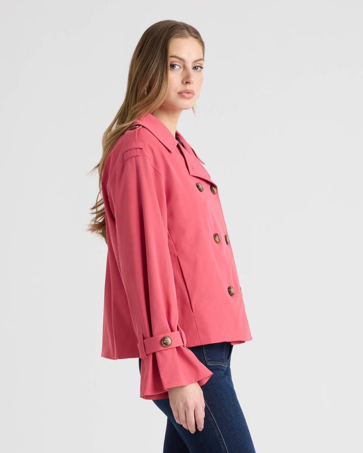 Double Breasted Short Trench Coat