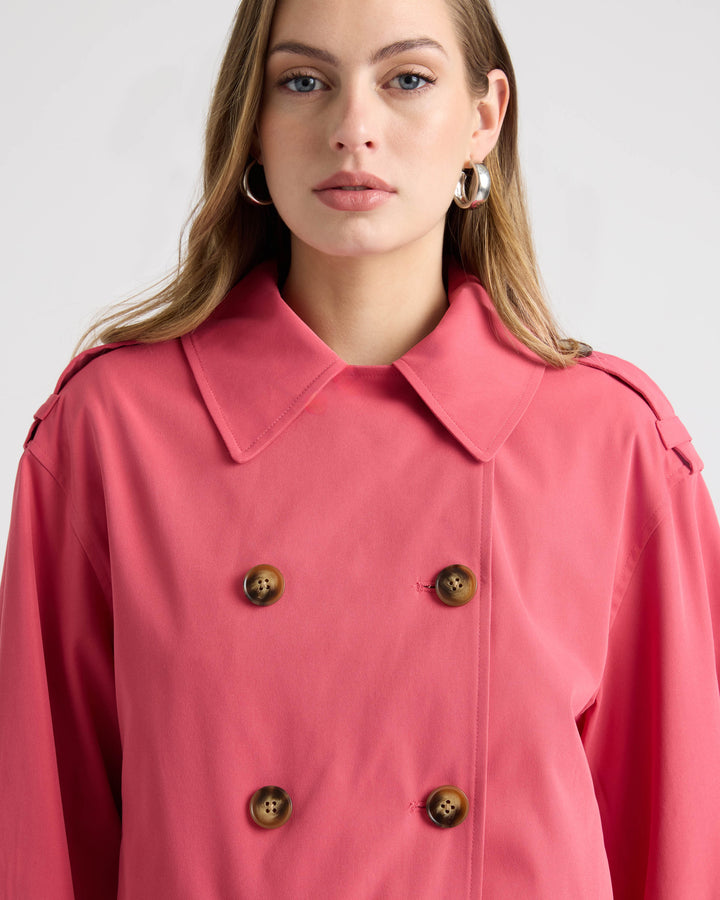 Double Breasted Short Trench Coat