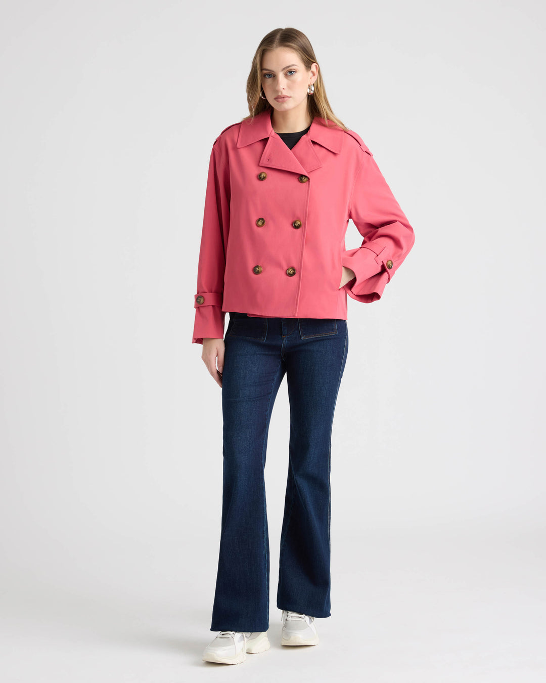 Double Breasted Short Trench Coat