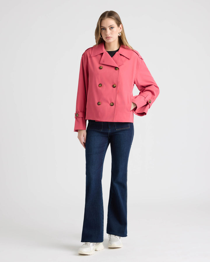 Double Breasted Short Trench Coat