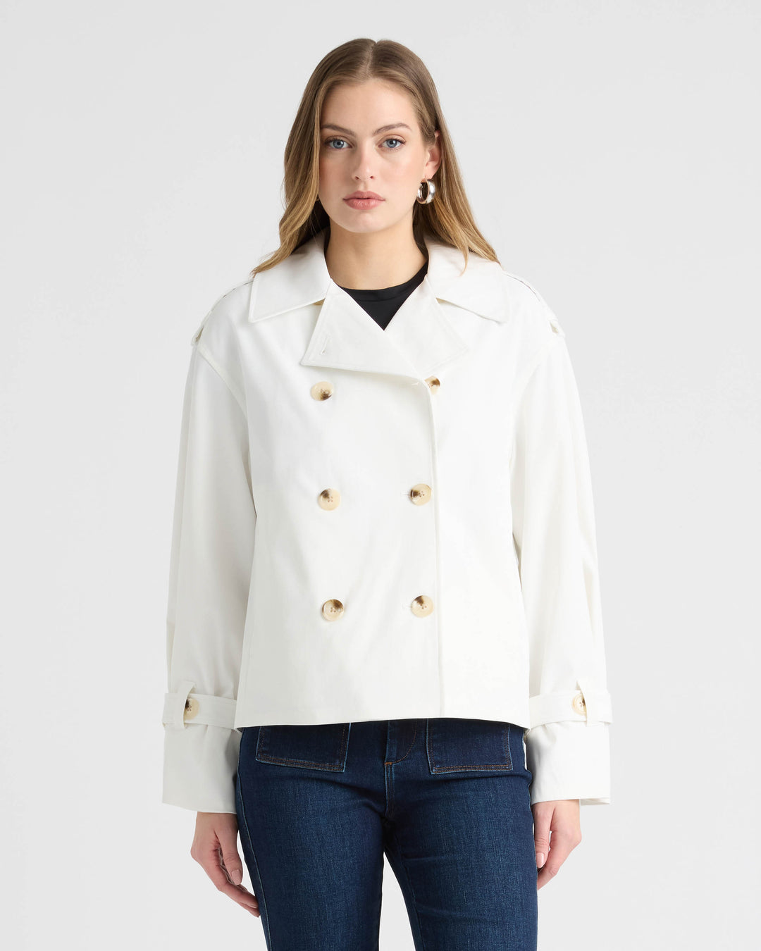 Double Breasted Short Trench Coat