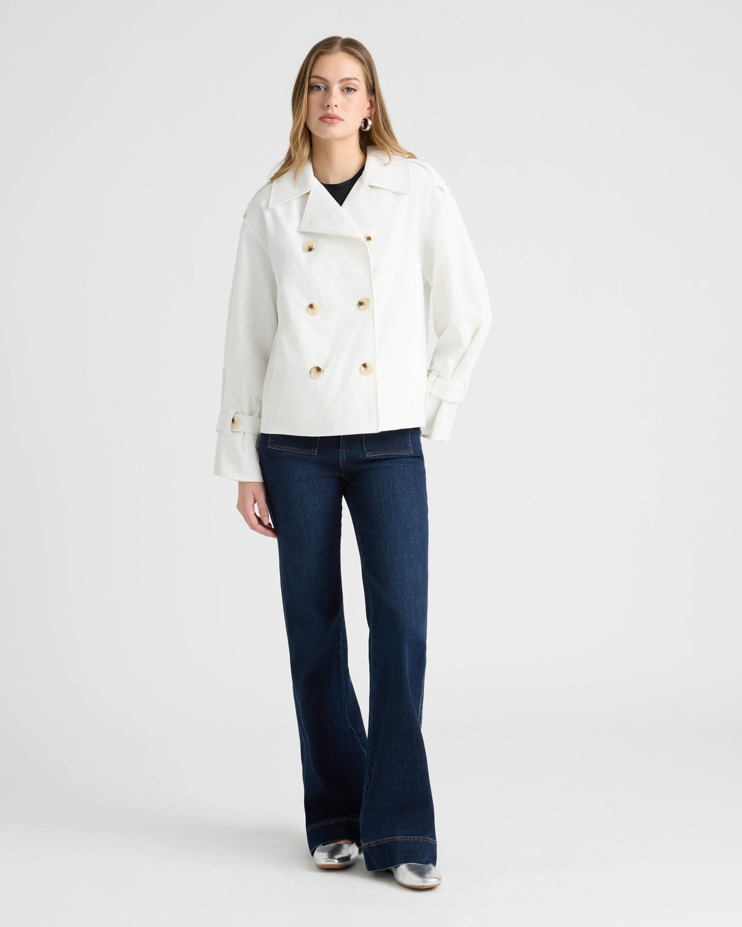 Double Breasted Short Trench Coat