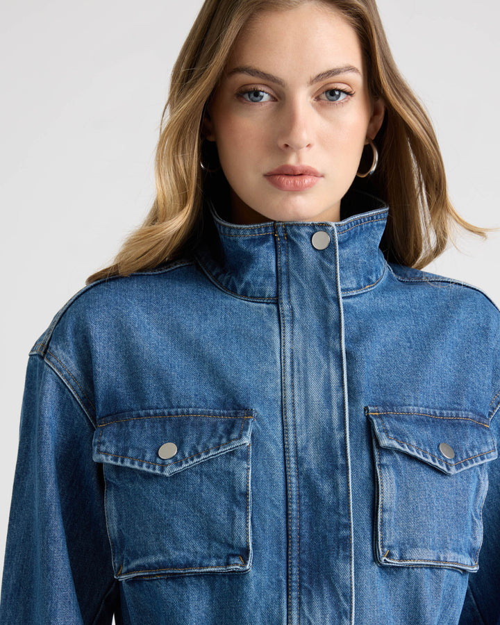 Short Denim Parka