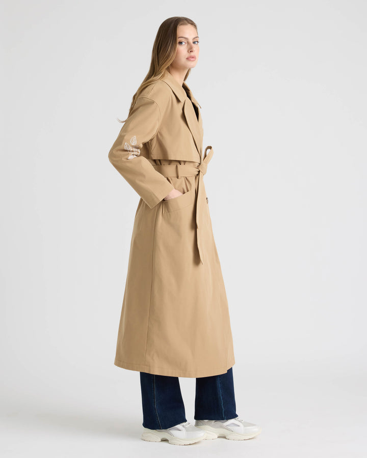 Trench Coat with Embroideries