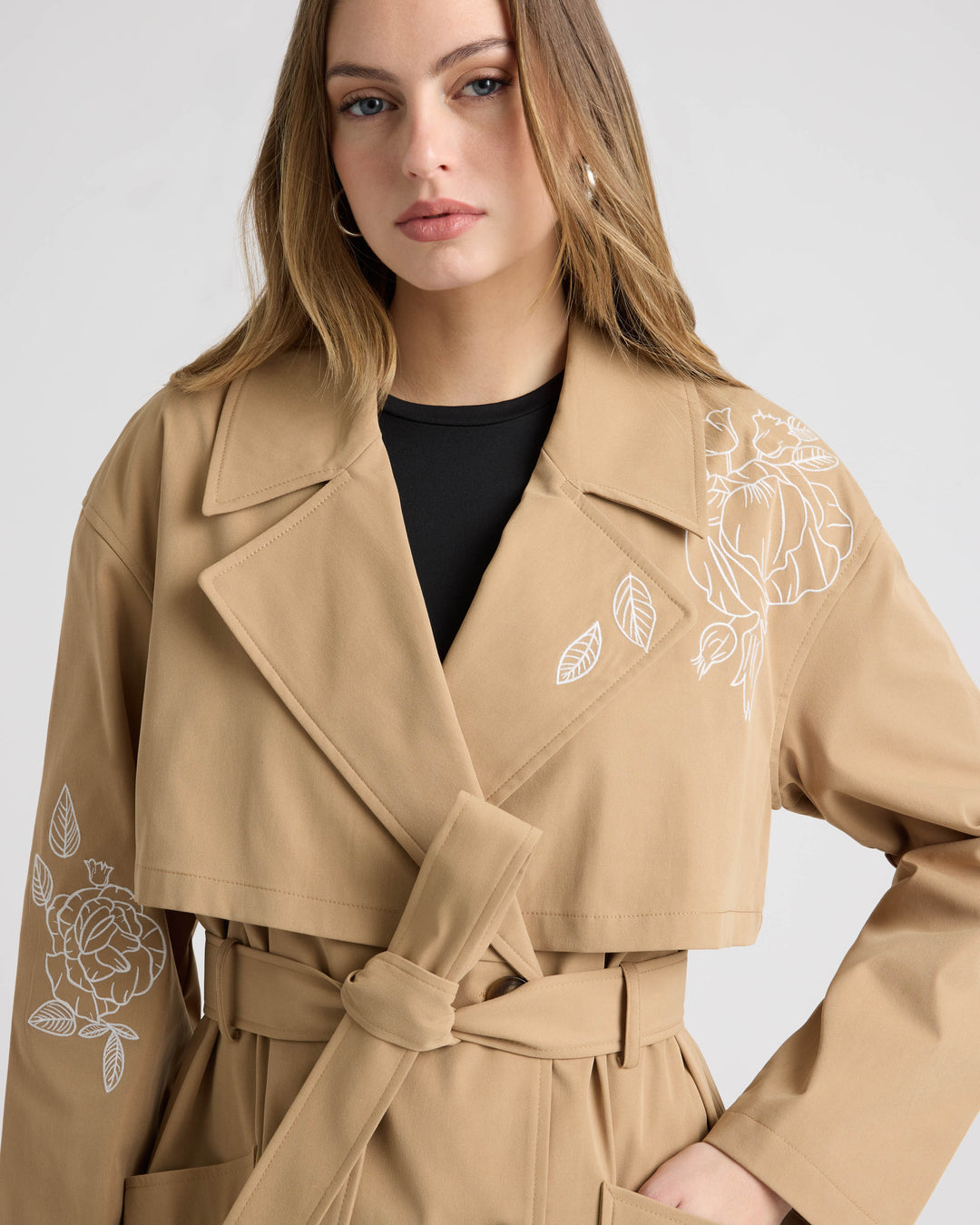 Trench Coat with Embroideries