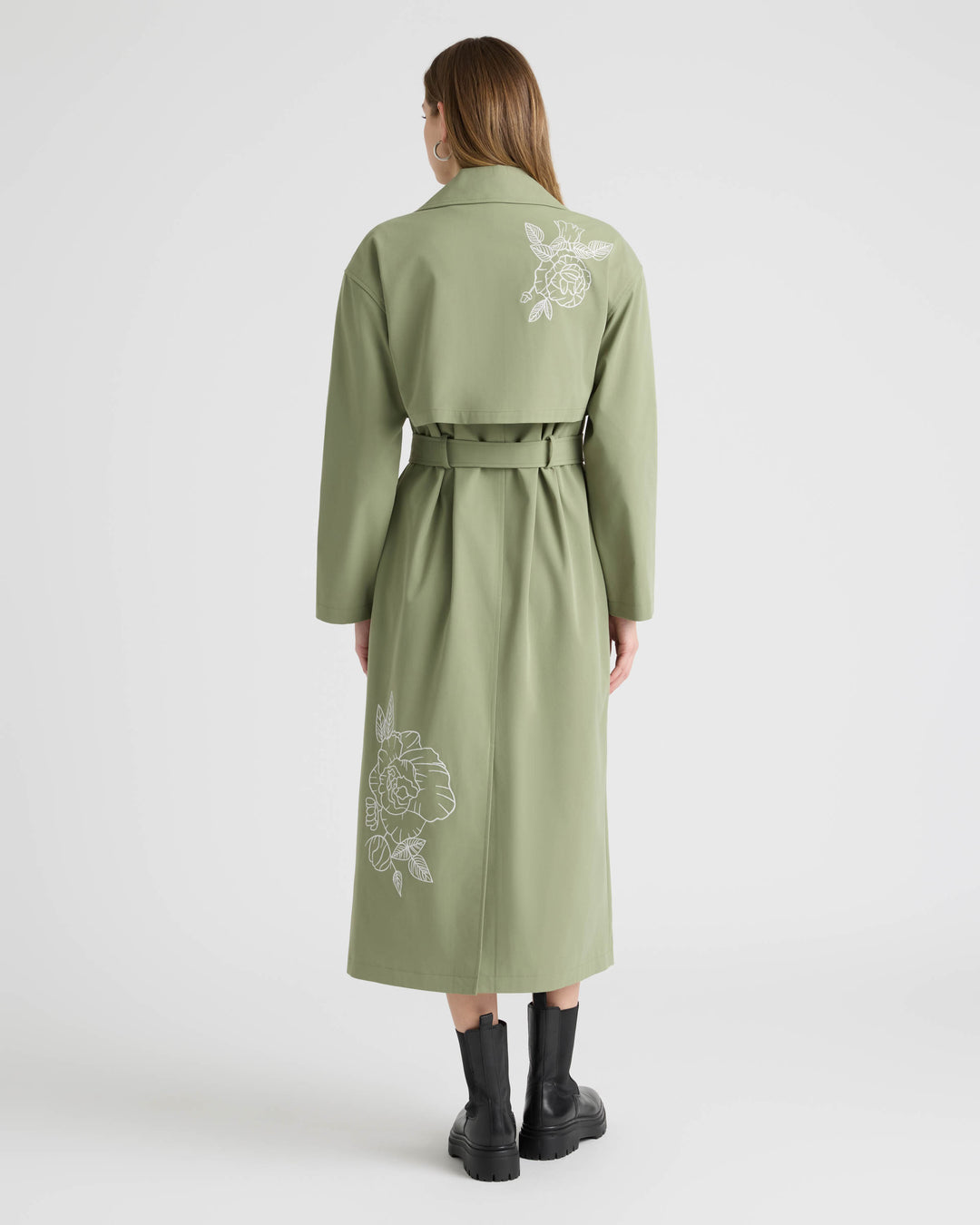Trench Coat with Embroideries